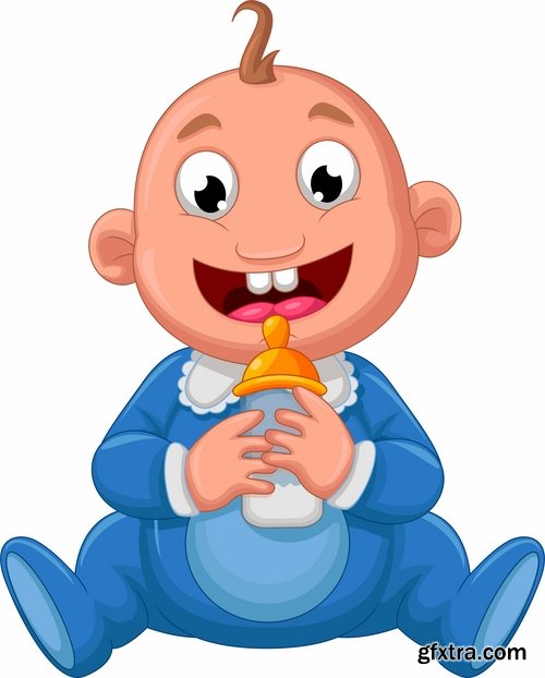 Collection of vector image of beautiful smiling children playing dabble 25 Eps