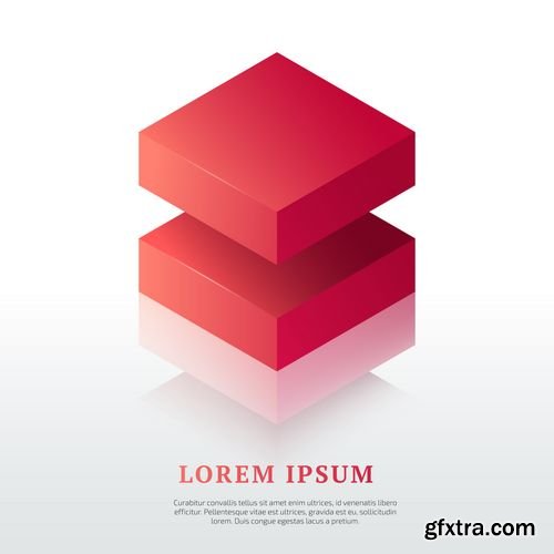 Abstract Vector Logo Template - Isometric Design Element