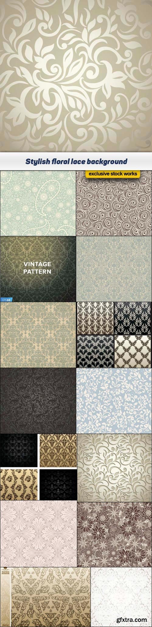 Stylish floral lace background 15x EPS