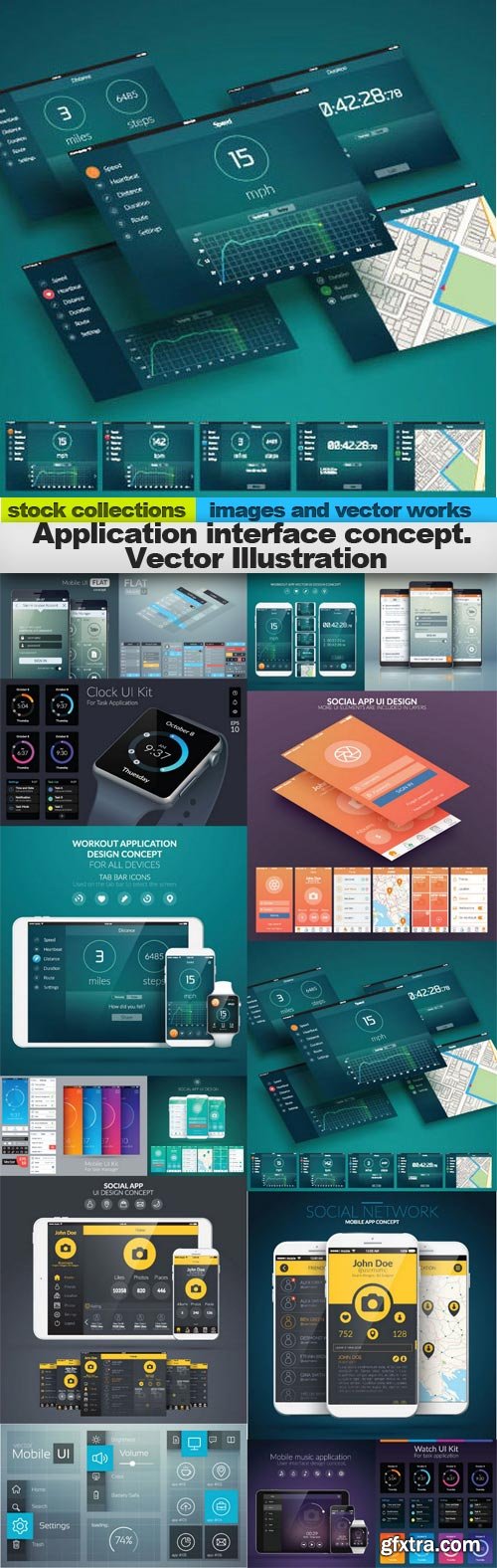 Application interface concept. Vector Illustration, 15 x EPS