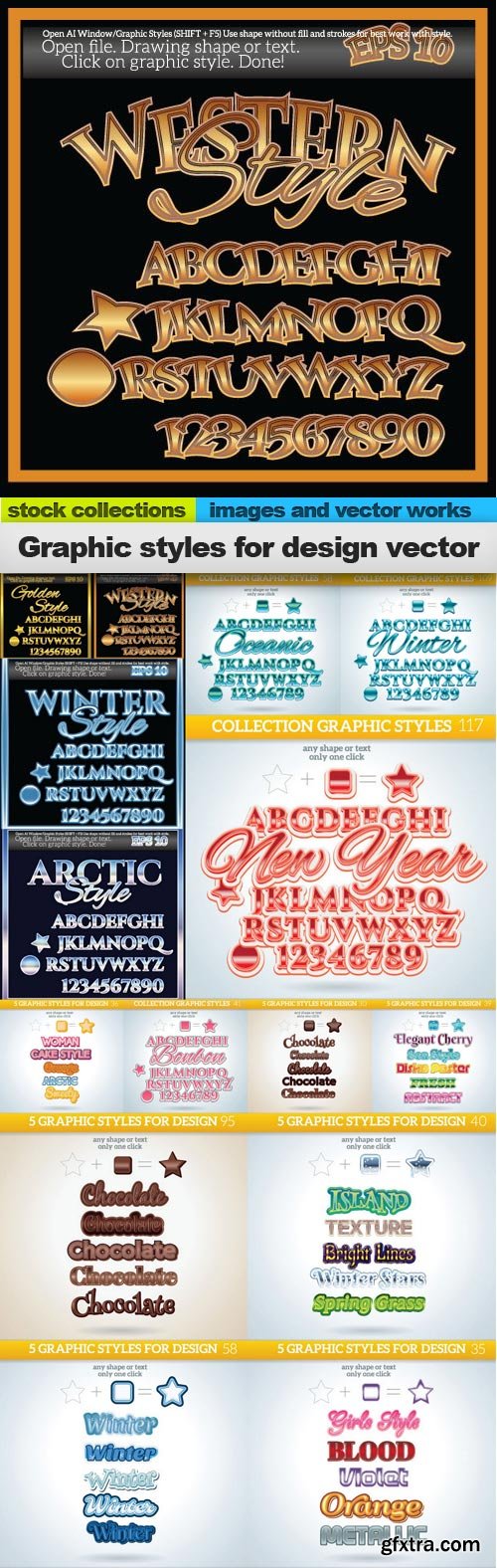 Graphic styles for design vector, 15 x EPS