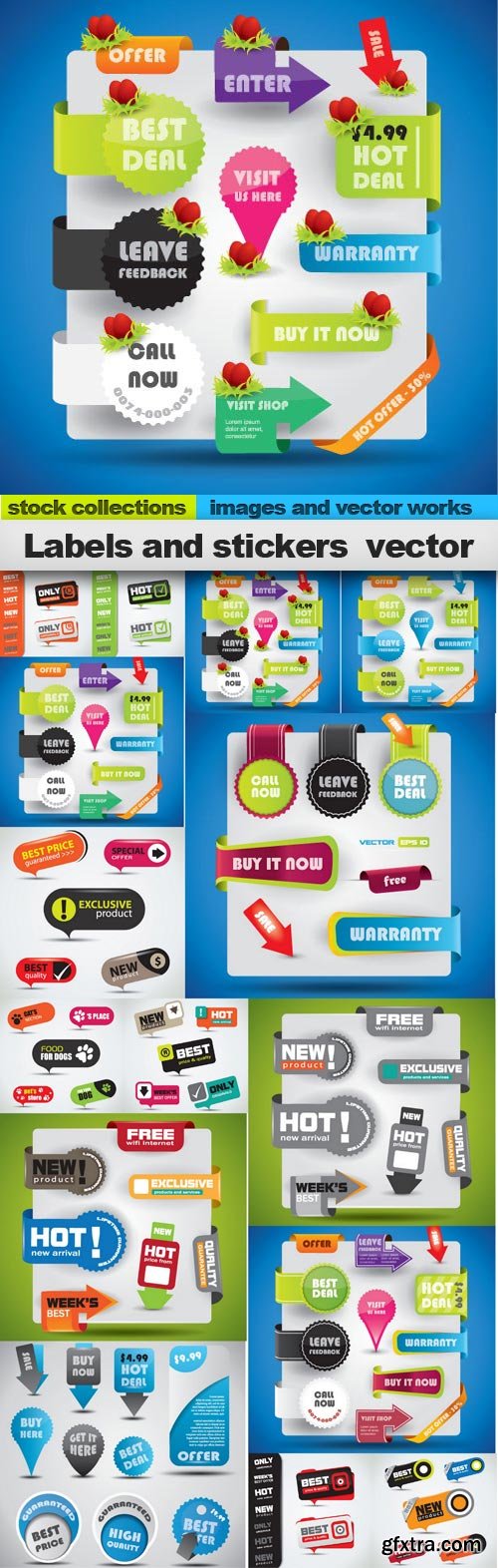 Labels and stickers vector, 15 x EPS