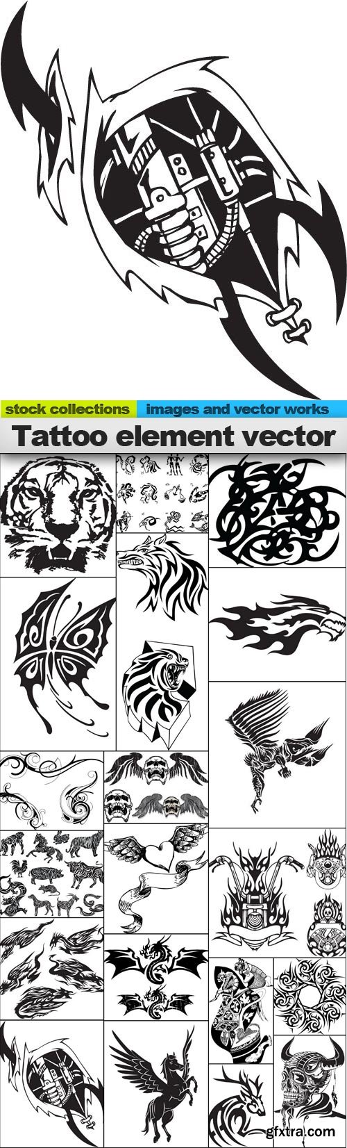 Tattoo element vector,  20 x EPS