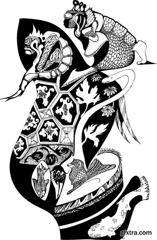 Tattoo element vector,  20 x EPS