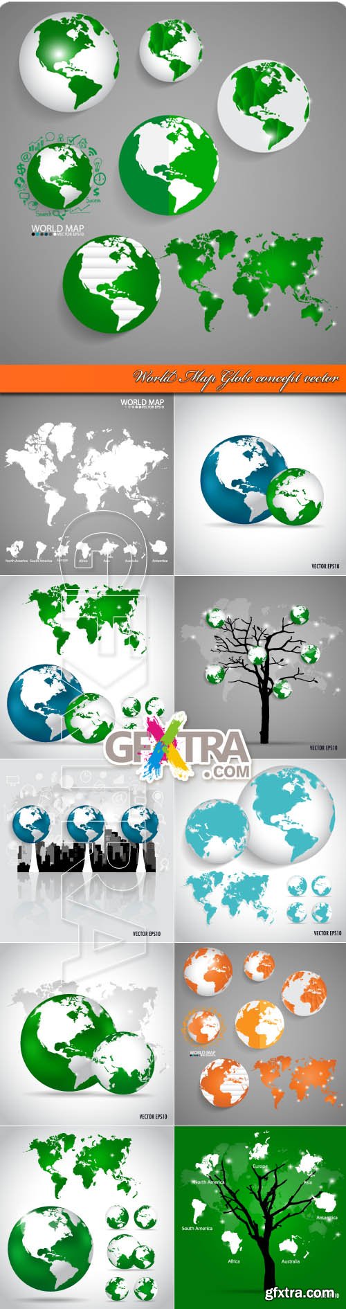 World Map Globe concept vector