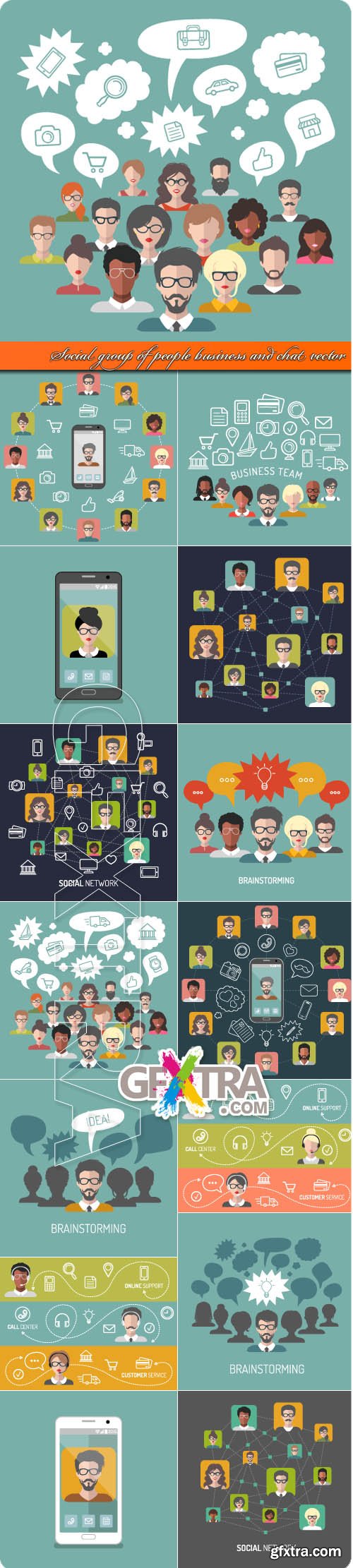 Social group of people business and chat vector