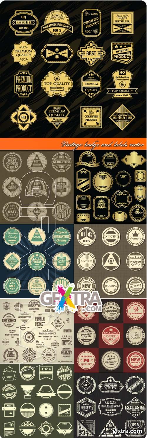 Vintage badge and labels vector