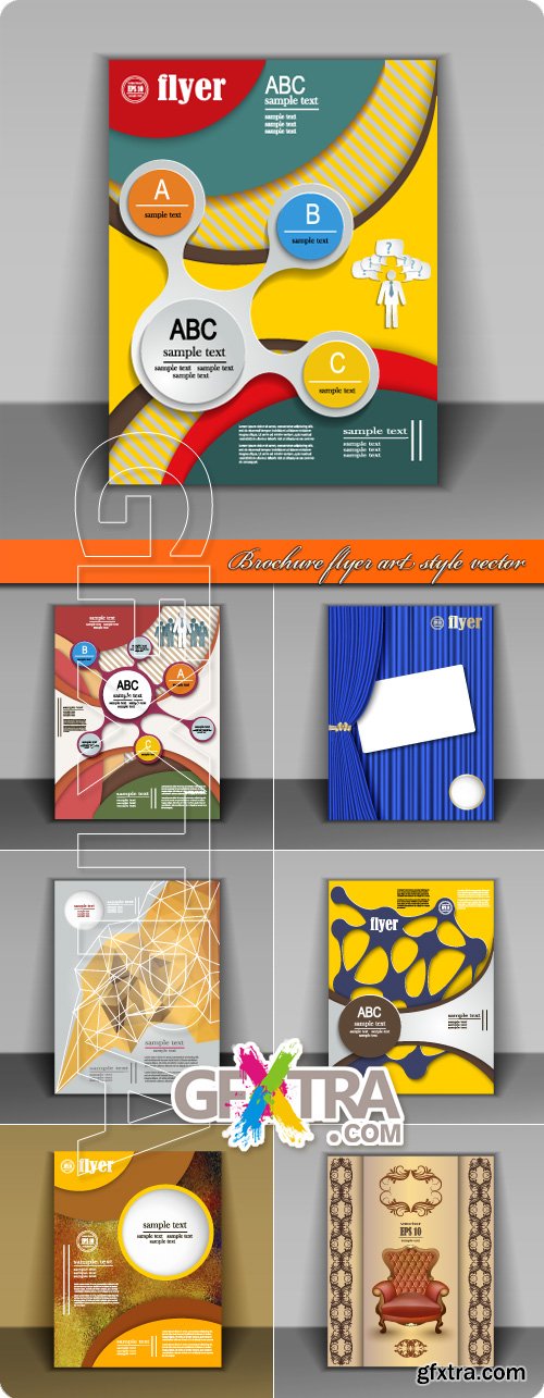 Brochure flyer art style vector