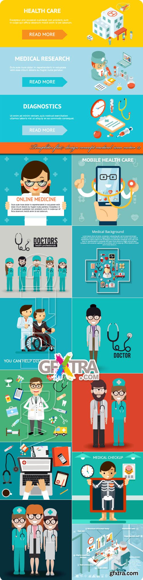 Templates flat design concept medical icon vector 12