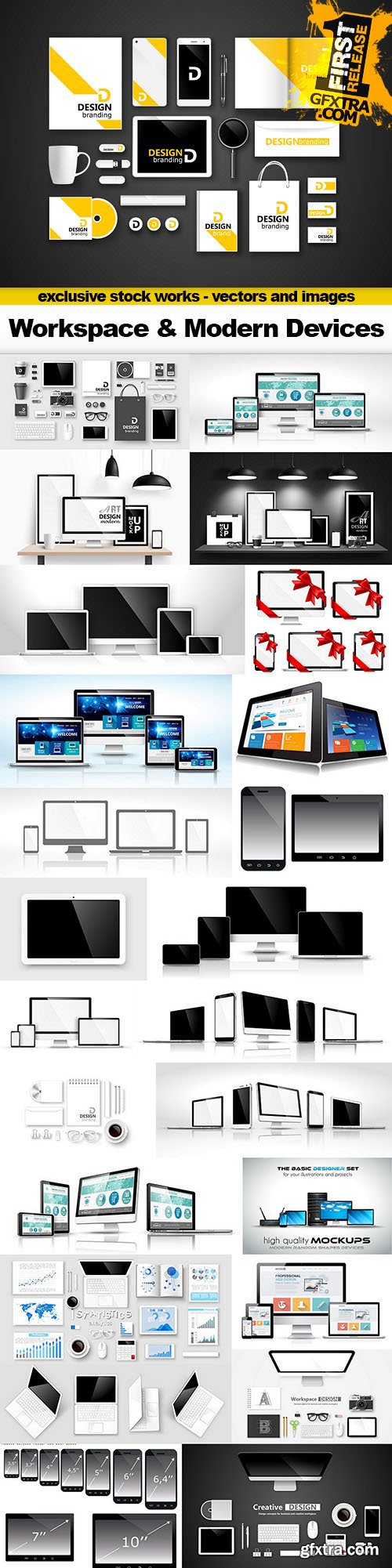 Creative Design Workspace & Modern Devices - 25x EPS