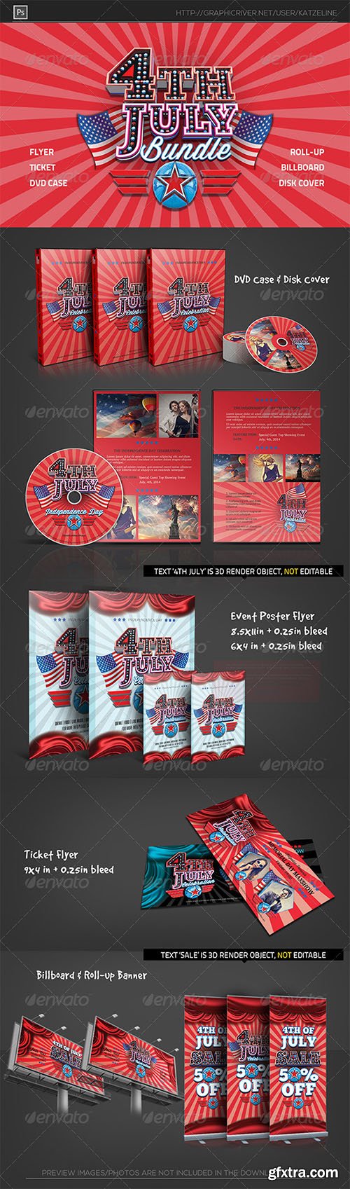 GraphicRiver Fourth of July Celebration Event Promotion Package 8022083