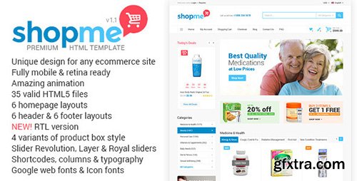 ThemeForest - ShopMe v1.1 - Ecommerce Multipurpose HTML Template - FULL