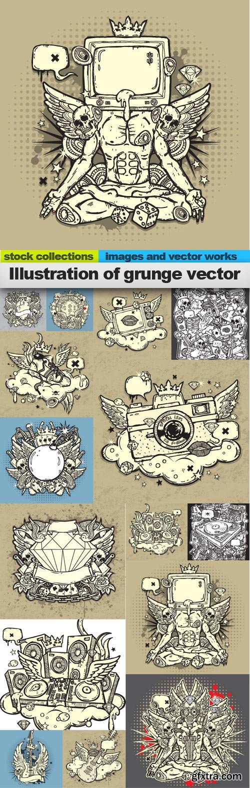 Illustration of grunge vector, 15 x EPS