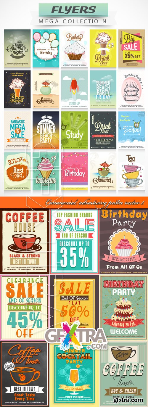 Commercial advertising poster vector 5