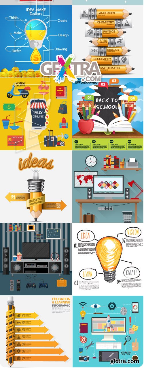 Templates flat design concept vector 8