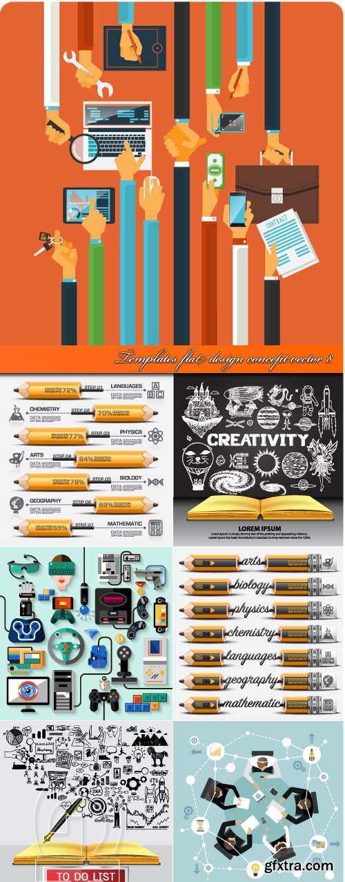 Templates flat design concept vector 8