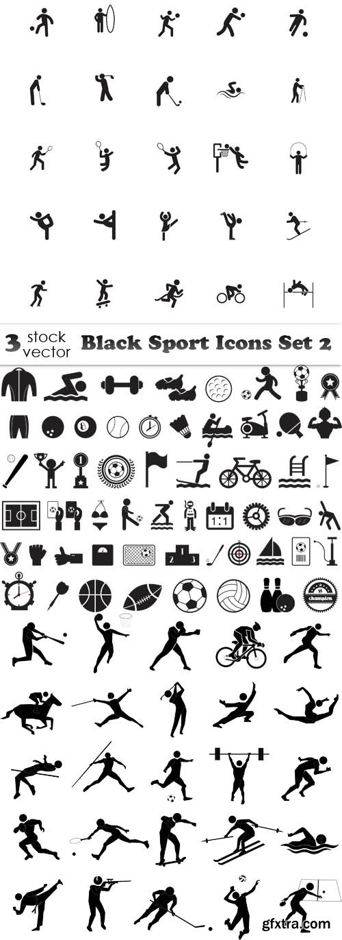 Vectors - Black Sport Icons Set 2