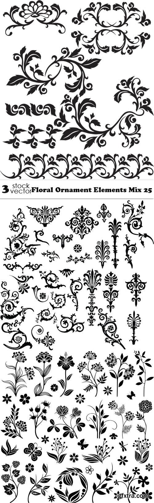 Vectors - Floral Ornament Elements Mix 25