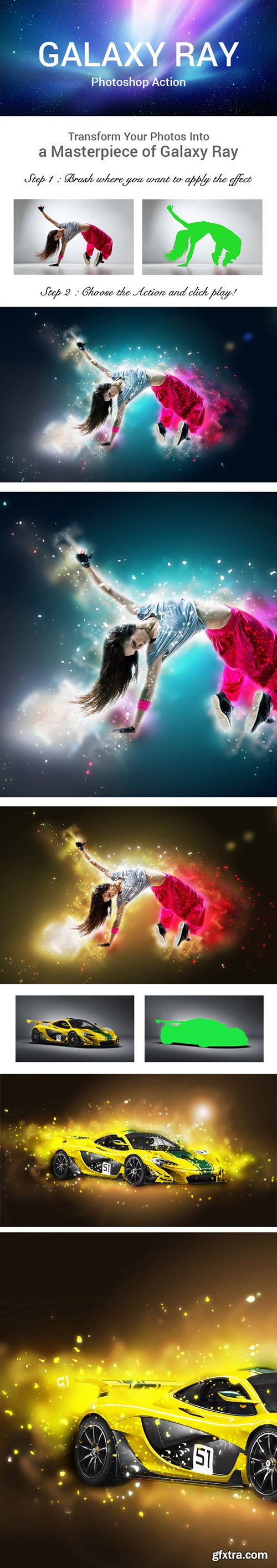 GraphicRiver Galaxy Ray Photoshop Action 11101001