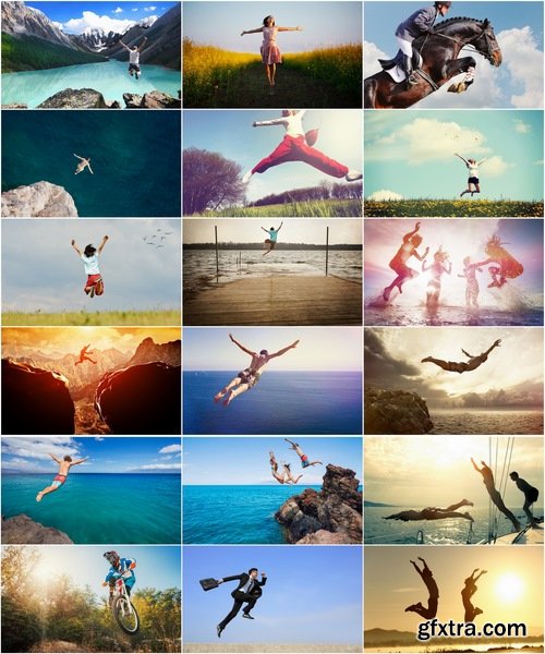 Collection of people jump jumping leap off a cliff extreme extreme sports 25 HQ Jpeg