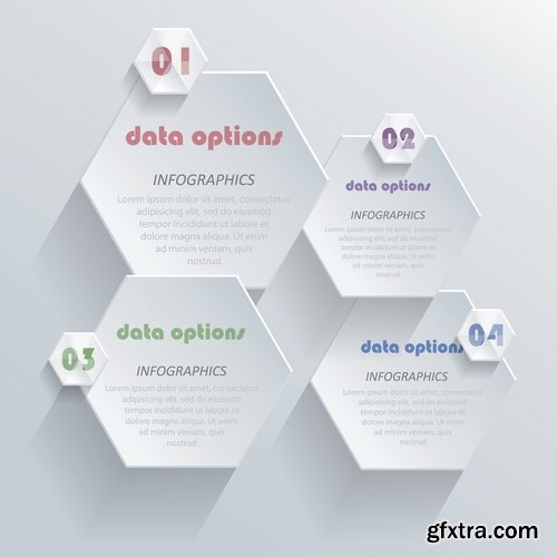 Collection elements of infographics vector image #23-25 Eps