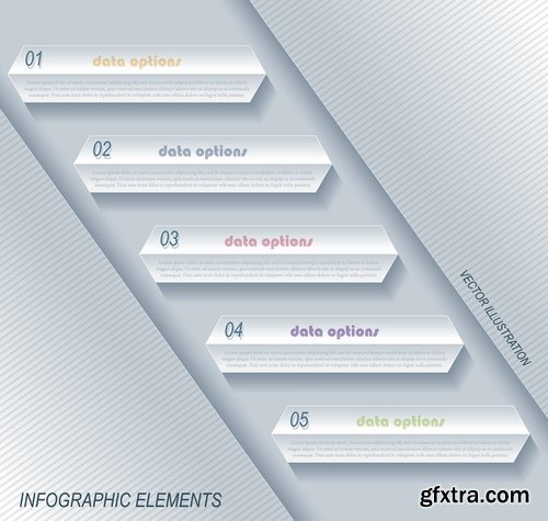 Collection elements of infographics vector image #23-25 Eps