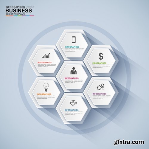 Collection elements of infographics vector image #23-25 Eps