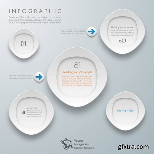 Collection elements of infographics vector image #23-25 Eps