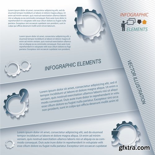 Collection elements of infographics vector image #23-25 Eps