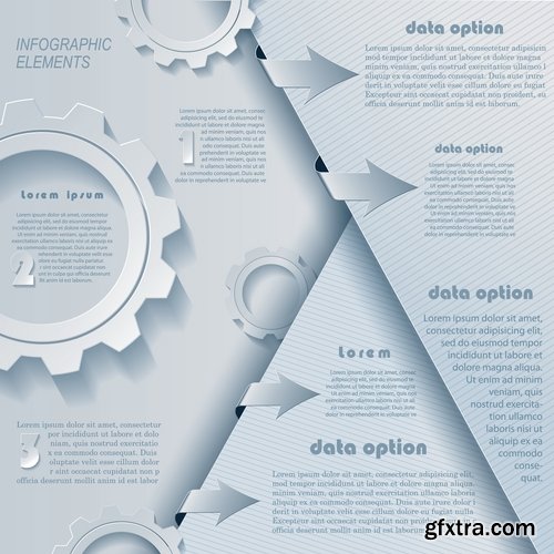 Collection elements of infographics vector image #23-25 Eps