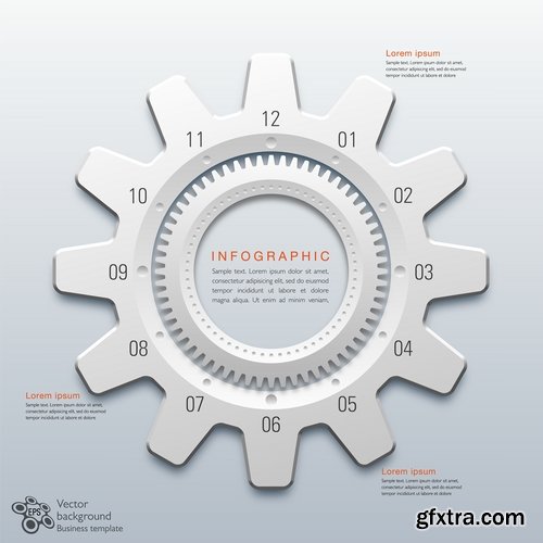 Collection elements of infographics vector image #23-25 Eps