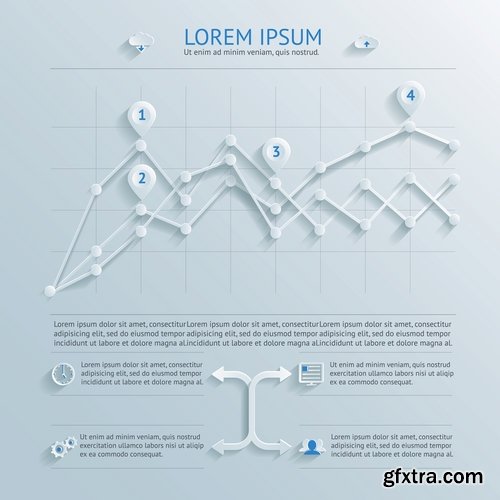 Collection elements of infographics vector image #23-25 Eps