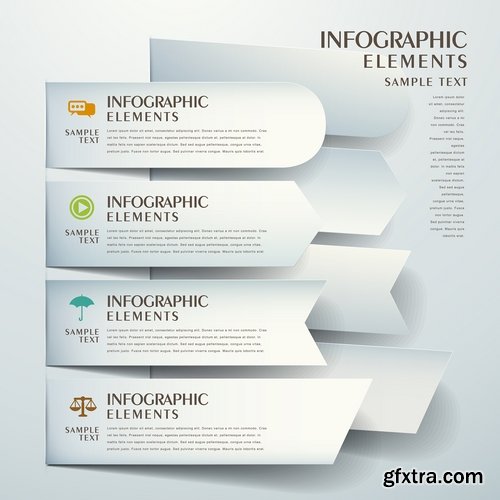 Collection elements of infographics vector image #23-25 Eps