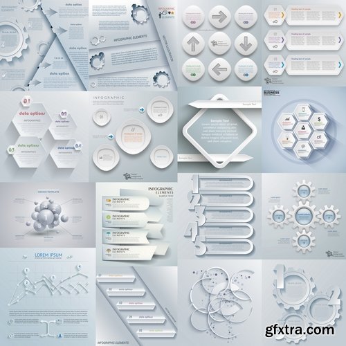 Collection elements of infographics vector image #23-25 Eps