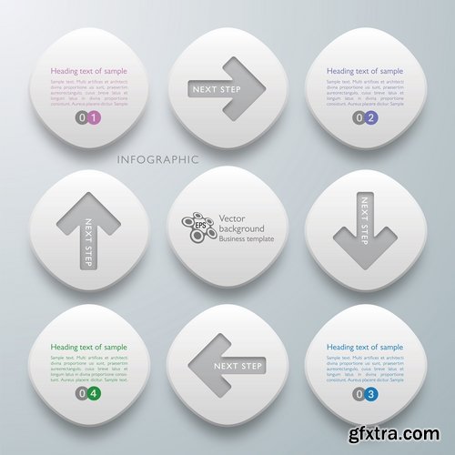 Collection elements of infographics vector image #23-25 Eps