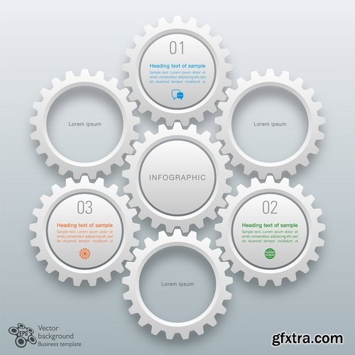 Collection elements of infographics vector image #23-25 Eps