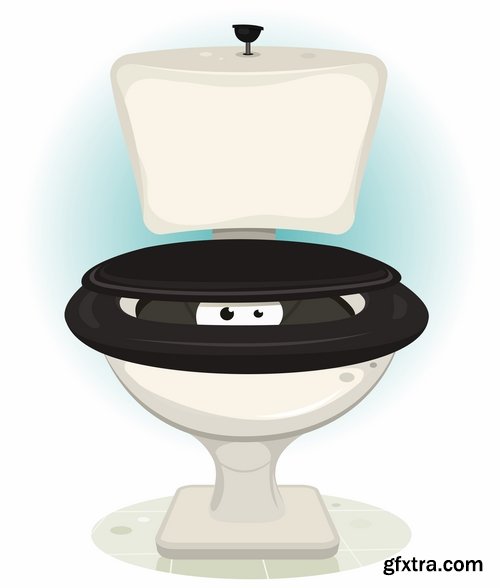 Collection of vector illustration picture toilet 25 Eps