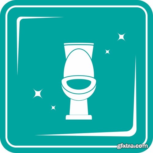 Collection of vector illustration picture toilet 25 Eps