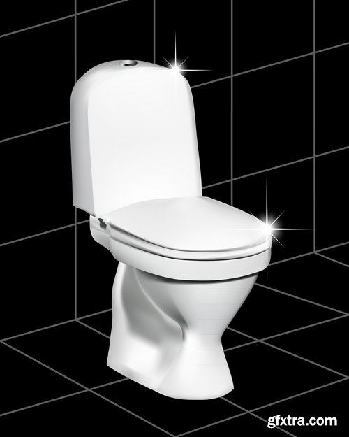 Collection of vector illustration picture toilet 25 Eps