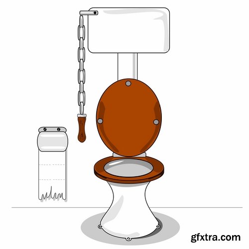 Collection of vector illustration picture toilet 25 Eps