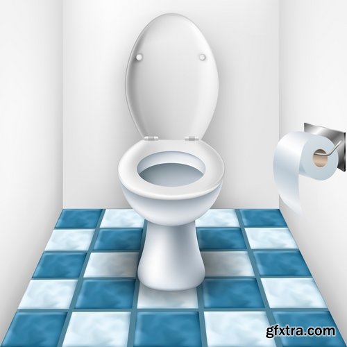 Collection of vector illustration picture toilet 25 Eps