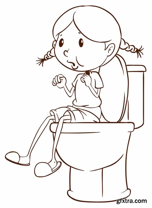 Collection of vector illustration picture toilet 25 Eps