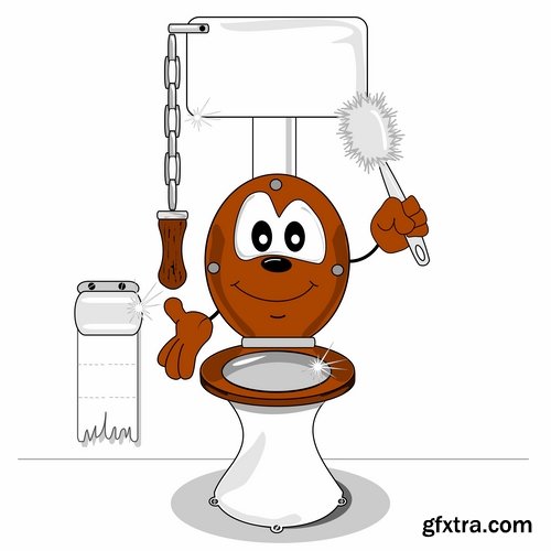 Collection of vector illustration picture toilet 25 Eps