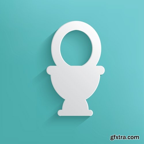 Collection of vector illustration picture toilet 25 Eps