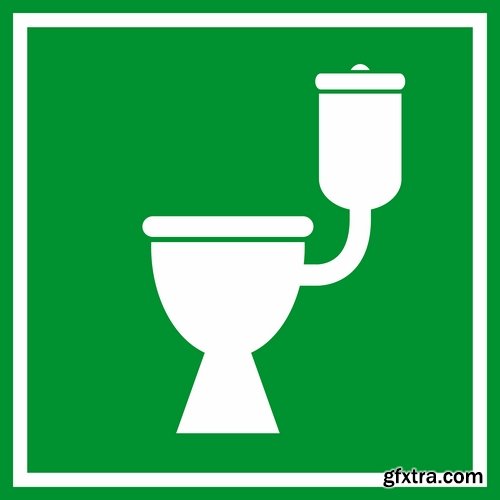 Collection of vector illustration picture toilet 25 Eps