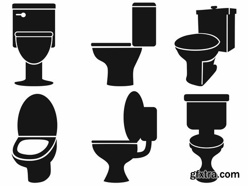 Collection of vector illustration picture toilet 25 Eps