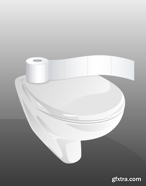 Collection of vector illustration picture toilet 25 Eps