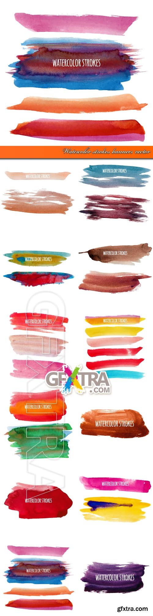 Watercolor strokes banners vector