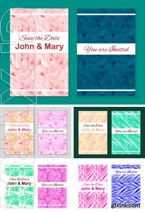 Stock Vectors - Set of two stylish templates with abstract seamless patterns that can be used as invitations, book covers, etc