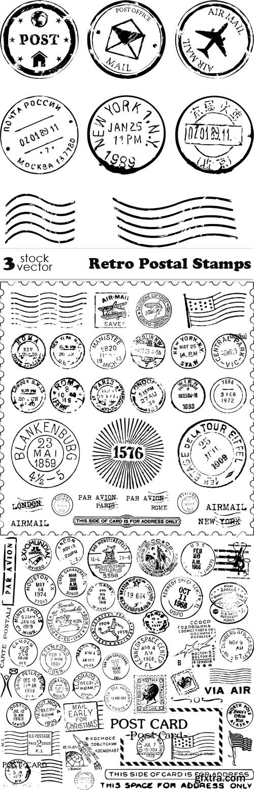 Vectors - Retro Postal Stamps